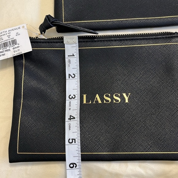 3 SAKS FIFTH AVENUE CLASSY LEATHERETTE POUCHES - Picture 6 of 8